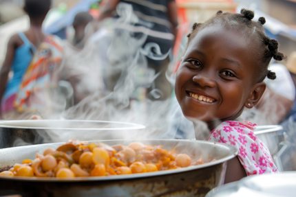 children enjoying lunch in school africa