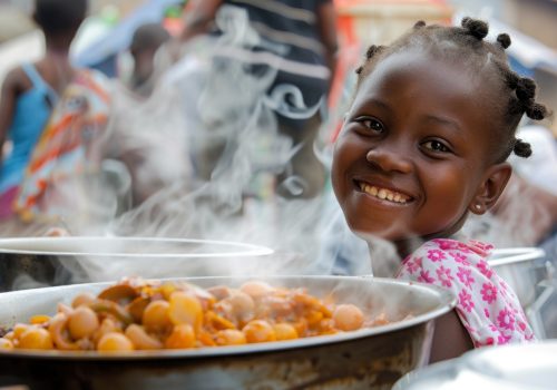 children enjoying lunch in school africa
